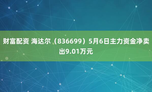 财富配资 海达尔（836699）5月6日主力资金净卖出9.01万元
