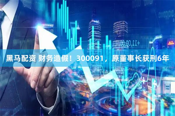 黑马配资 财务造假！300091，原董事长获刑6年