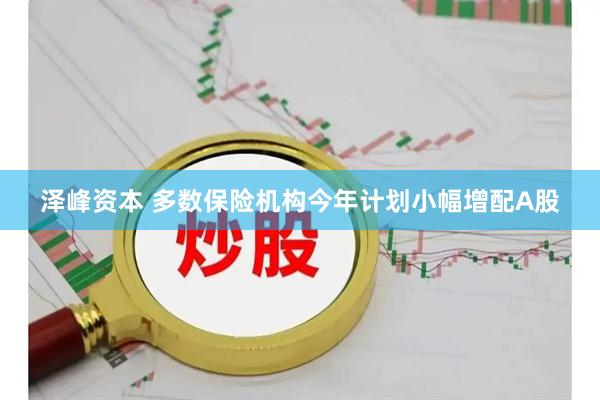 泽峰资本 多数保险机构今年计划小幅增配A股